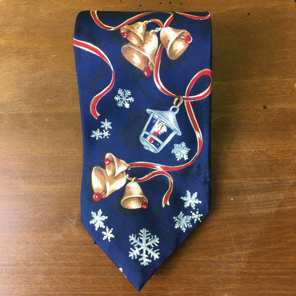 Viaggio tie snowflake & ribbons 100% silk